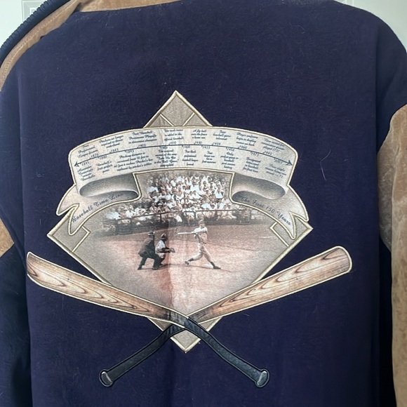 NWOT! Unisex Wool and Suede Baseball Jacket. No size but measurements in photos - Picture 6 of 13